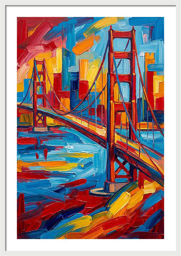 Suspension Bridge In Vibrant Colors