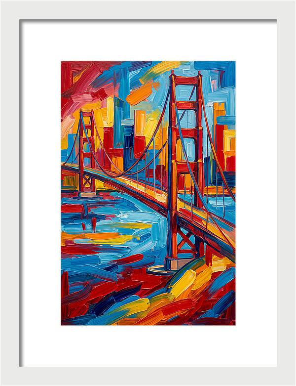 Suspension Bridge In Vibrant Colors