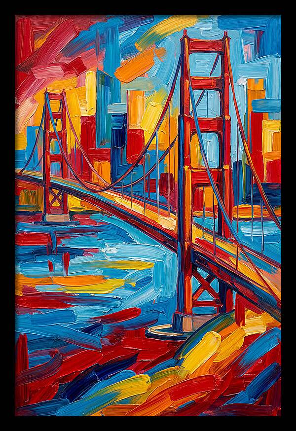 Suspension Bridge In Vibrant Colors
