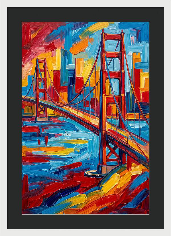 Suspension Bridge In Vibrant Colors
