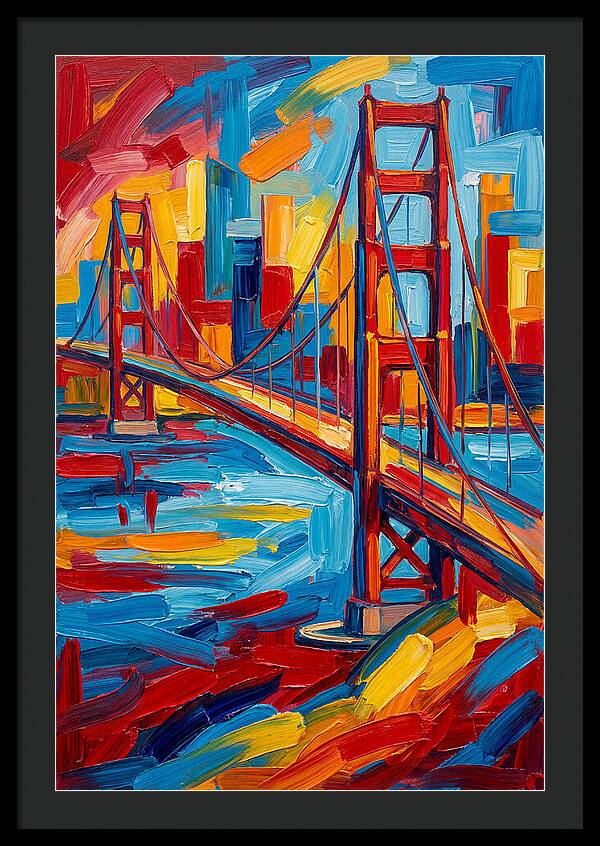 Suspension Bridge In Vibrant Colors