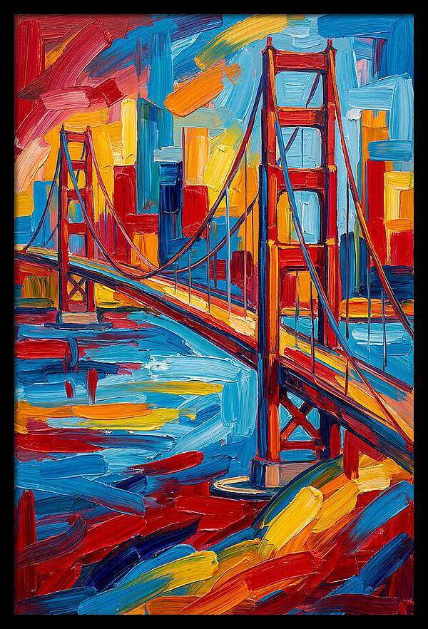 Suspension Bridge In Vibrant Colors