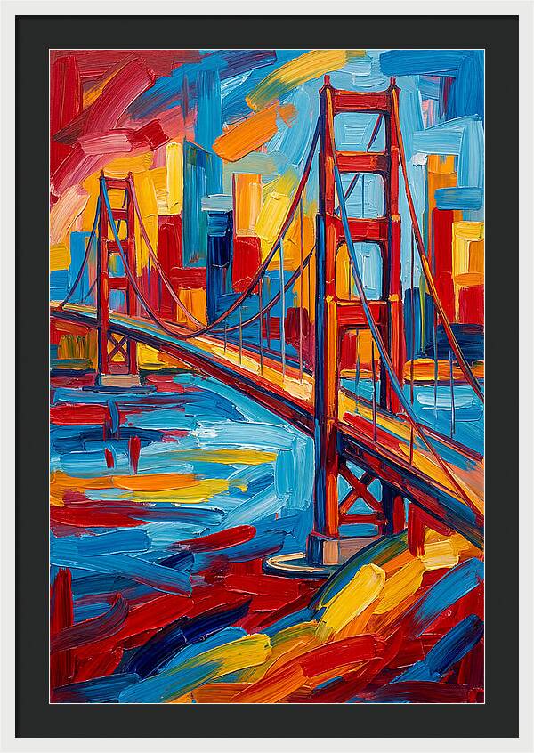 Suspension Bridge In Vibrant Colors