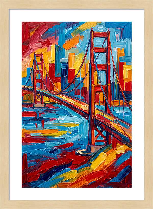 Suspension Bridge In Vibrant Colors
