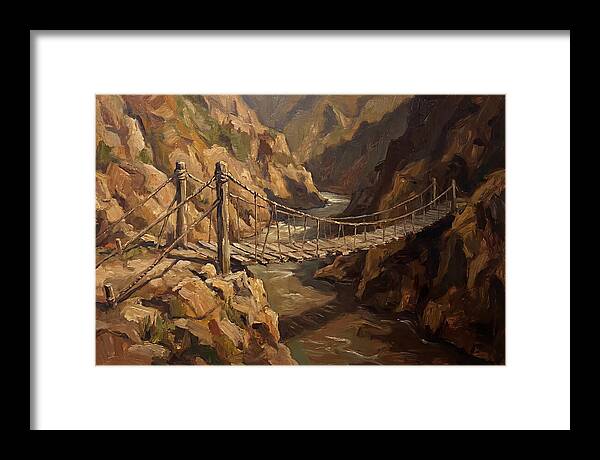 Suspension Footbridge Over Deep Canyon