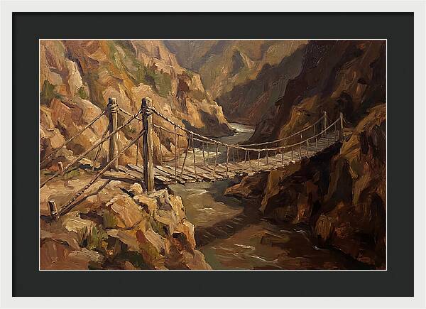 Suspension Footbridge Over Deep Canyon