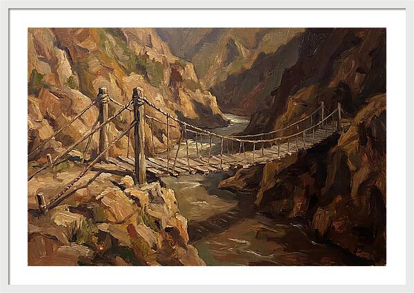 Suspension Footbridge Over Deep Canyon