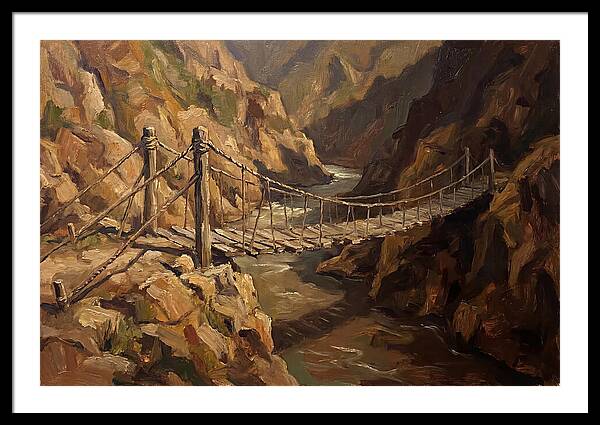 Suspension Footbridge Over Deep Canyon