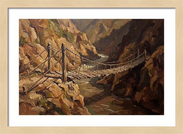 Suspension Footbridge Over Deep Canyon