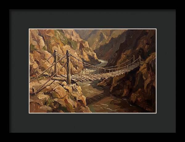 Suspension Footbridge Over Deep Canyon