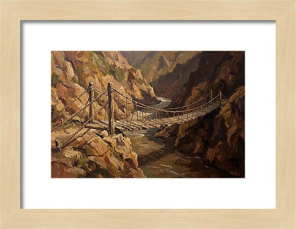 Suspension Footbridge Over Deep Canyon
