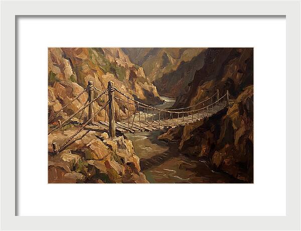 Suspension Footbridge Over Deep Canyon