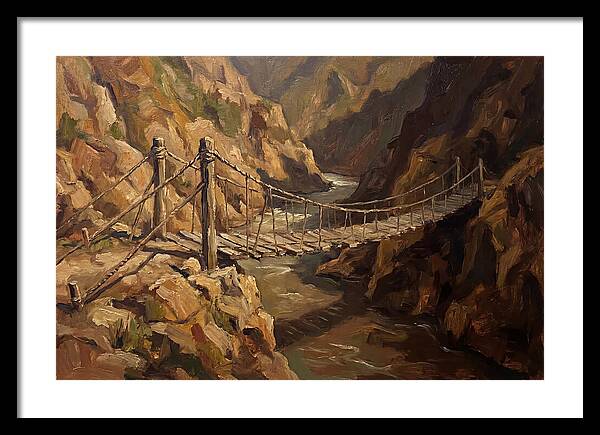 Suspension Footbridge Over Deep Canyon