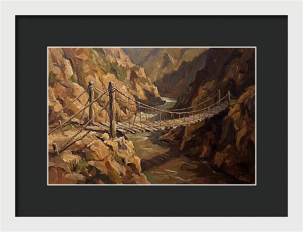 Suspension Footbridge Over Deep Canyon