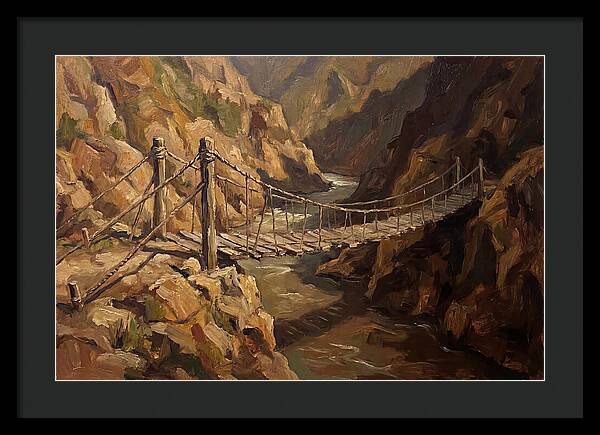 Suspension Footbridge Over Deep Canyon