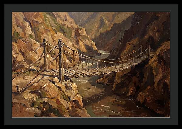 Suspension Footbridge Over Deep Canyon