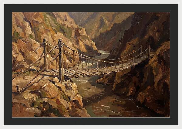 Suspension Footbridge Over Deep Canyon