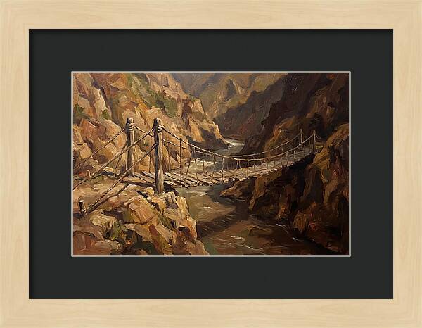 Suspension Footbridge Over Deep Canyon