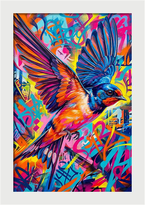 Swallow In Vibrant Flight