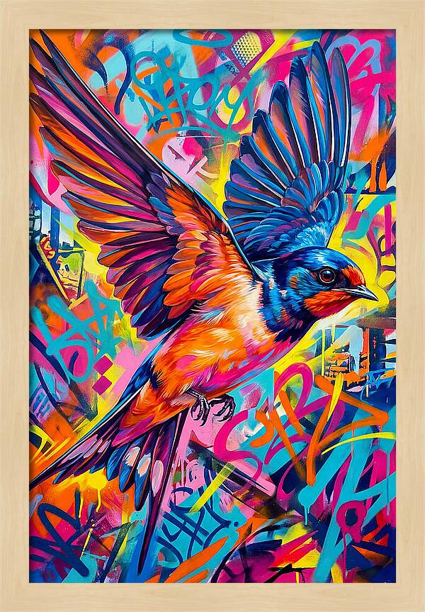 Swallow In Vibrant Flight