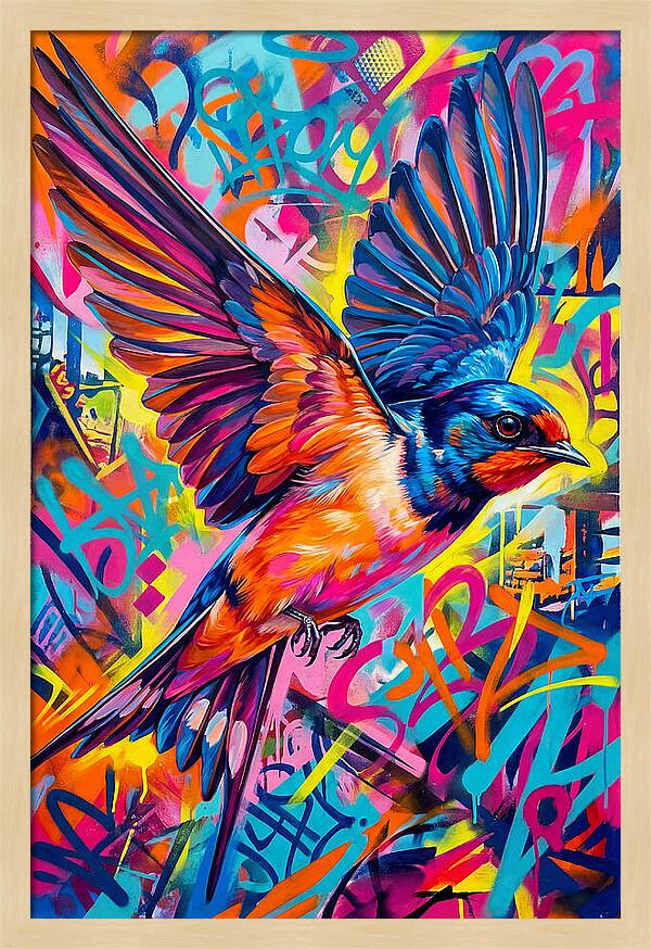 Swallow In Vibrant Flight