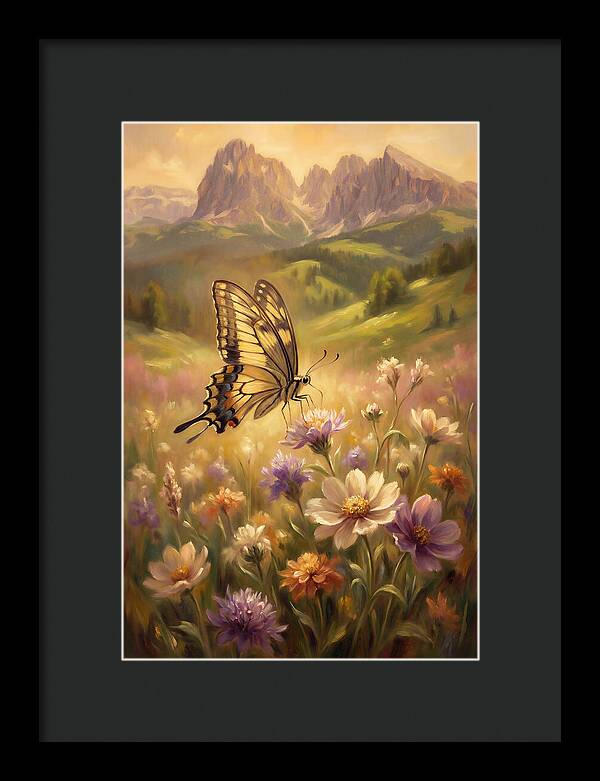 Swallowtail Butterfly In Blooming Meadow