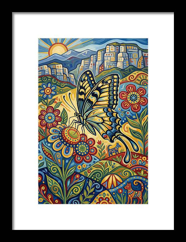 Swallowtail Butterfly In Vibrant Landscape