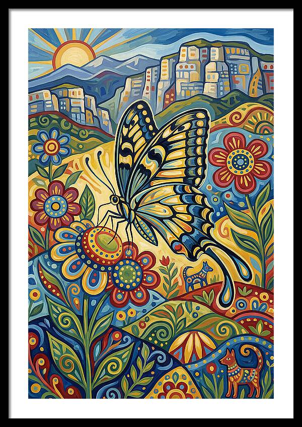 Swallowtail Butterfly In Vibrant Landscape