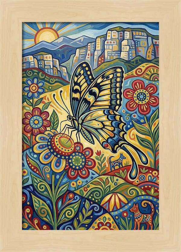 Swallowtail Butterfly In Vibrant Landscape