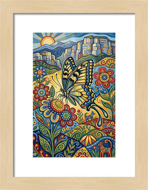 Swallowtail Butterfly In Vibrant Landscape