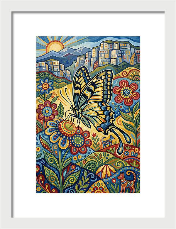 Swallowtail Butterfly In Vibrant Landscape