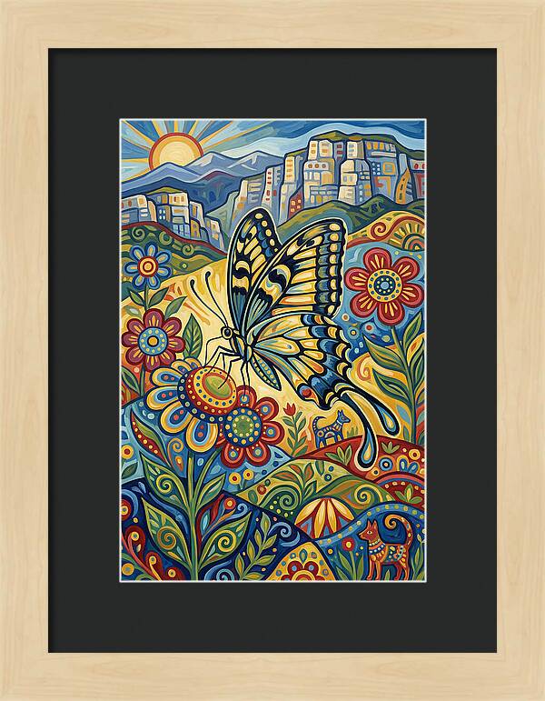 Swallowtail Butterfly In Vibrant Landscape