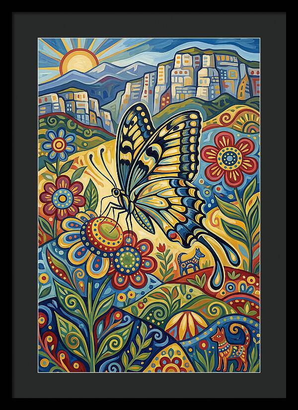 Swallowtail Butterfly In Vibrant Landscape