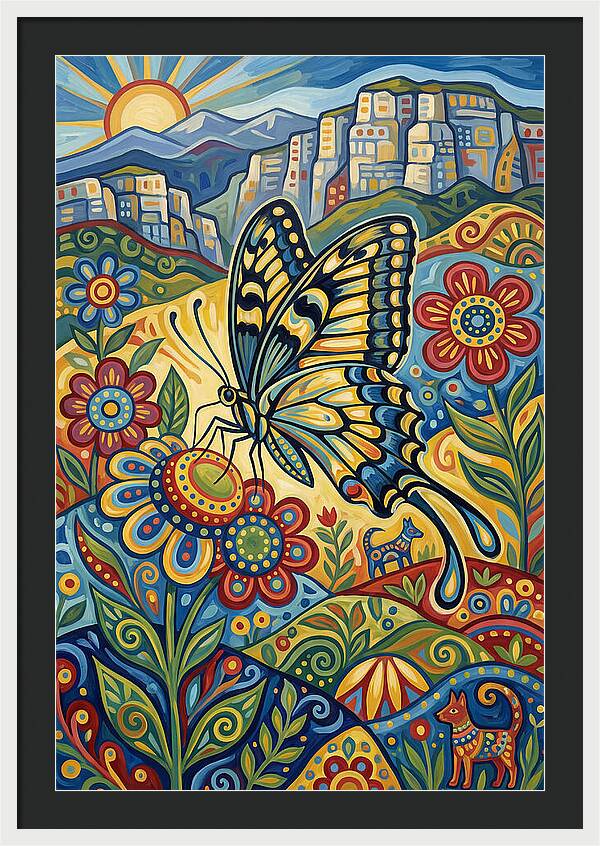Swallowtail Butterfly In Vibrant Landscape
