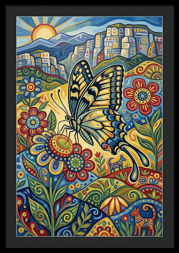 Swallowtail Butterfly In Vibrant Landscape