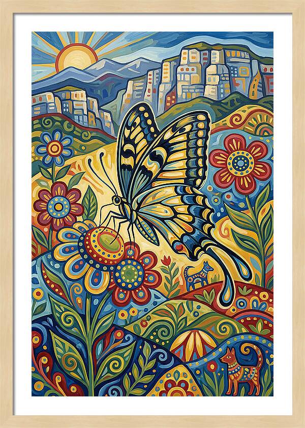 Swallowtail Butterfly In Vibrant Landscape