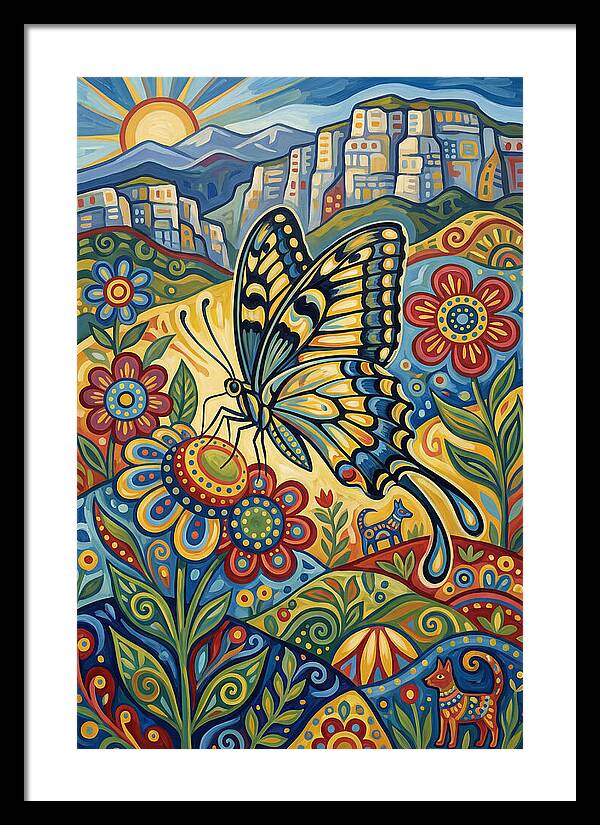 Swallowtail Butterfly In Vibrant Landscape