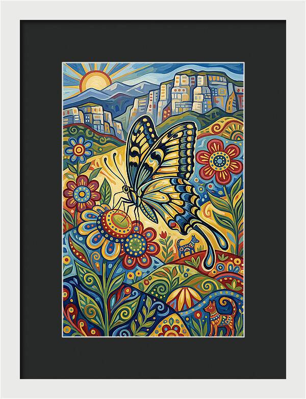 Swallowtail Butterfly In Vibrant Landscape