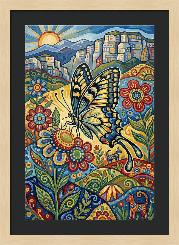 Swallowtail Butterfly In Vibrant Landscape
