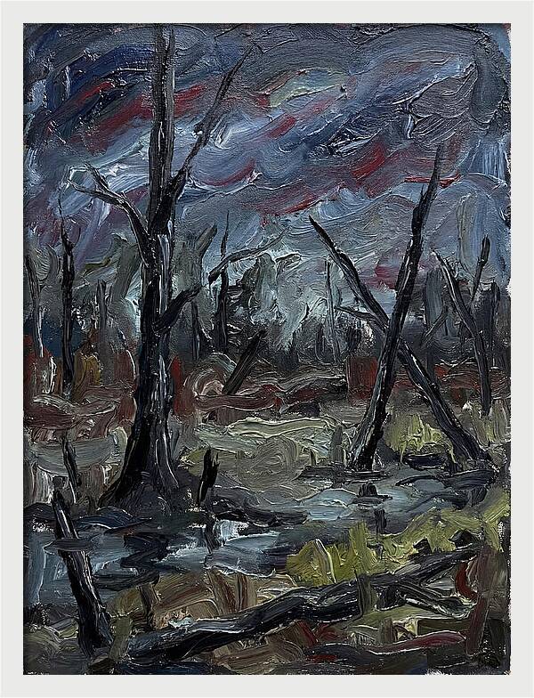 Swamp Landscape In Expressionist Style