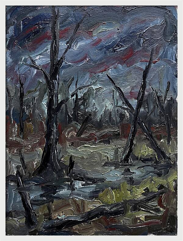 Swamp Landscape In Expressionist Style