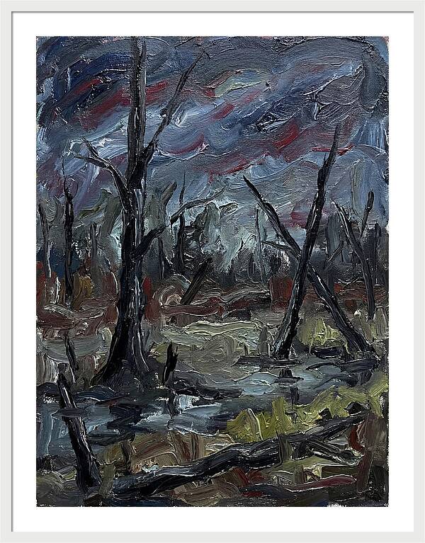 Swamp Landscape In Expressionist Style