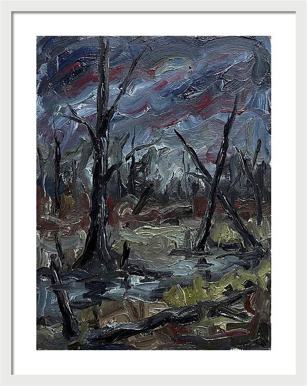 Swamp Landscape In Expressionist Style