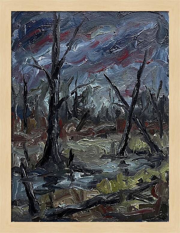 Swamp Landscape In Expressionist Style