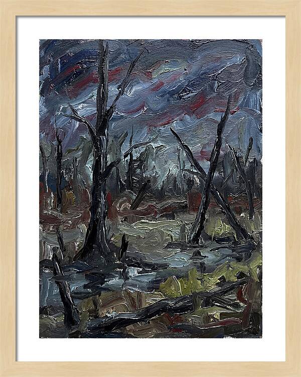 Swamp Landscape In Expressionist Style