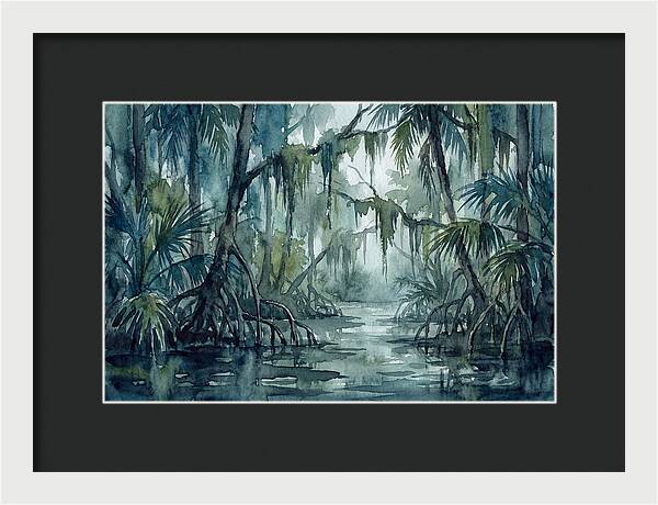 Swamp Serenity In Watercolor
