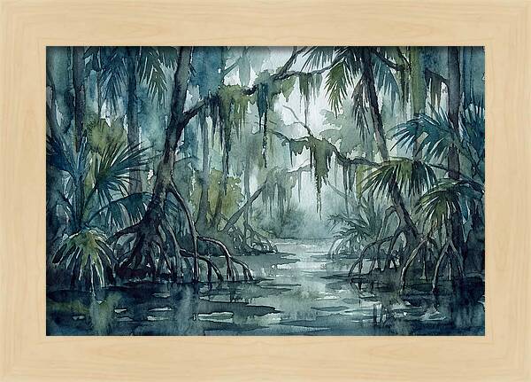 Swamp Serenity In Watercolor