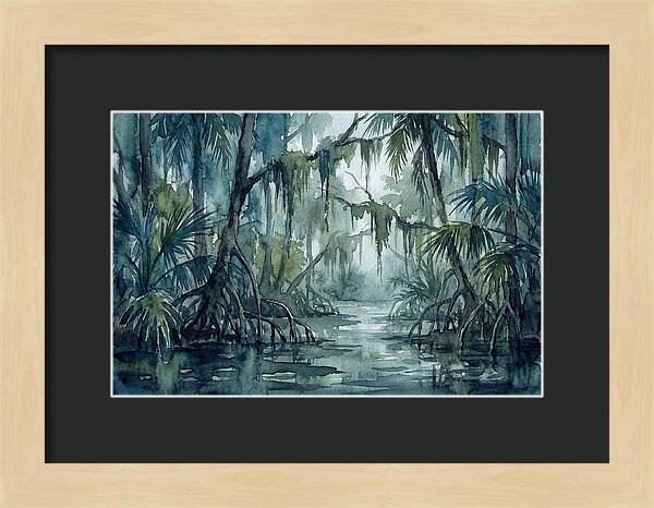 Swamp Serenity In Watercolor