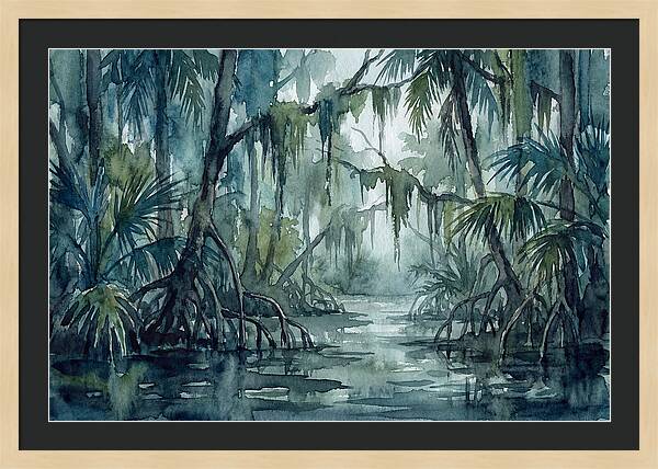 Swamp Serenity In Watercolor