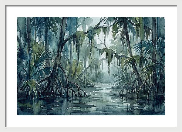 Swamp Serenity In Watercolor